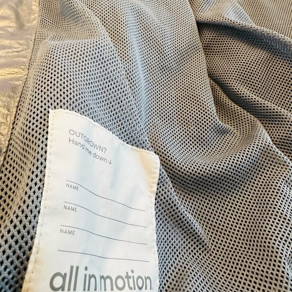 All In Motion Metallic Blue Holographic Windbreaker Jacket Girls XL 16 - Picture 14 of 16